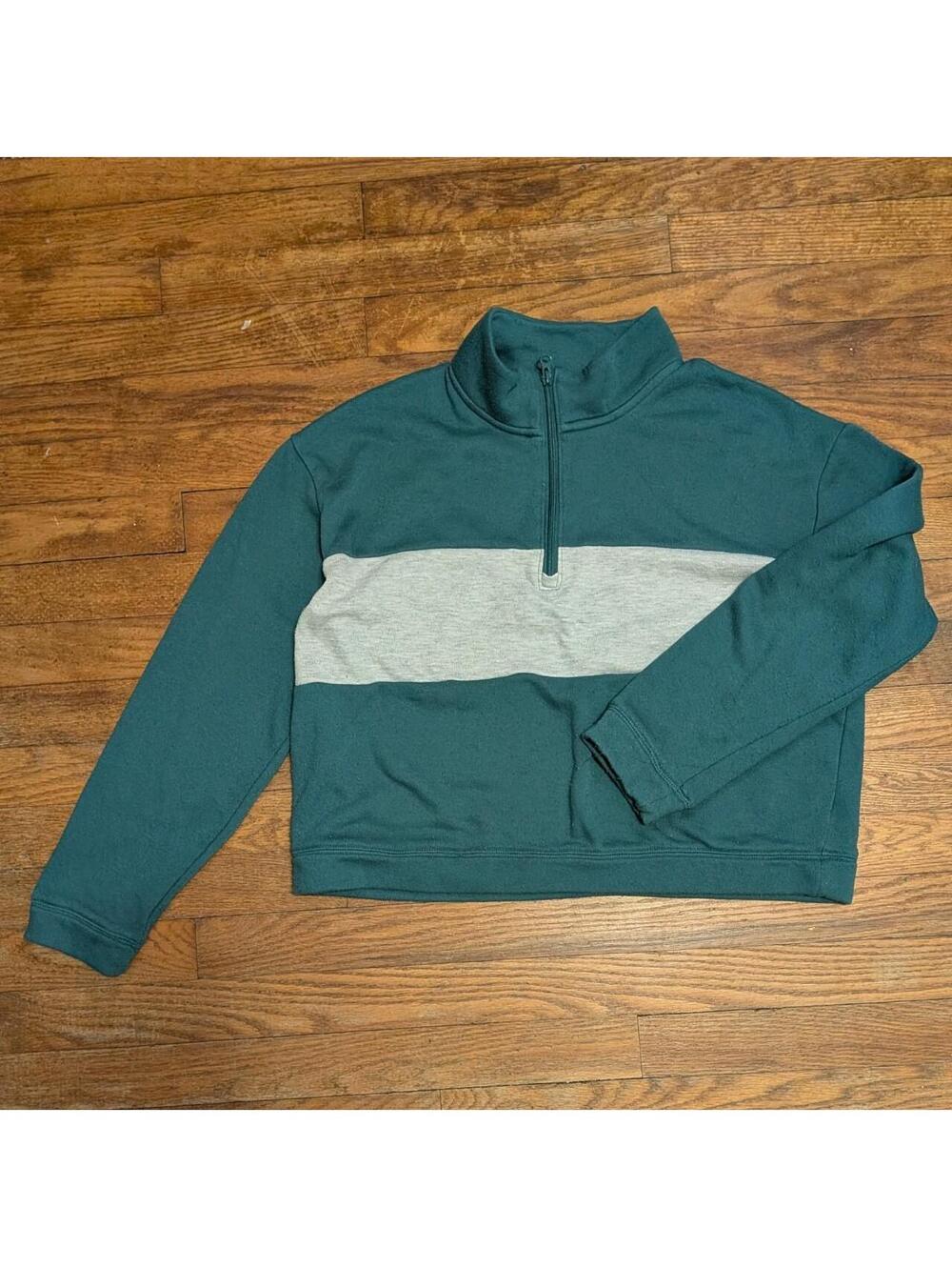 Colsie Teal & Gray ¼ Zip Sweatshirt – Size Large